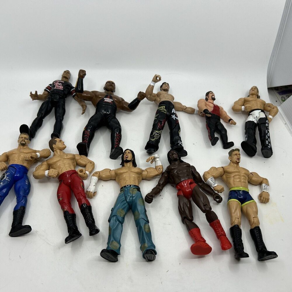 WWE WWF Booker T Action Figure Red Tights Jakks Pacific lot of 10